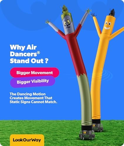 LookOurWay Halloween Air Dancers Inflatable Tube Man Set | 20ft Monster Wacky Waving Inflatable with 12-Inch Blower | Outdoor Halloween Decorations & Halloween Blow Ups for Business or Yard Display