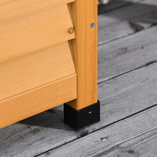 Outsunny 75 Gallon Wooden Deck Box Outdoor Storage Container Yellow