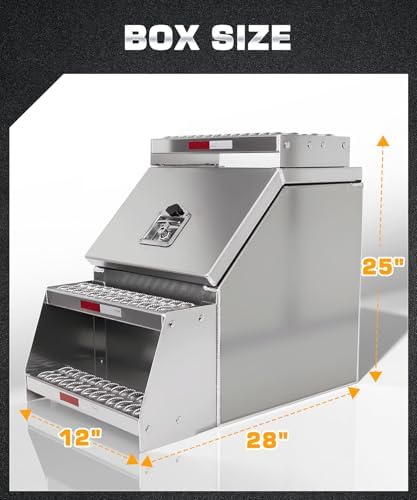 12" Aluminum Truck Step Box Side Mount Tool Box