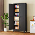 pozdeg 75" Black Heavy Duty Metal Garage Storage Cabinet