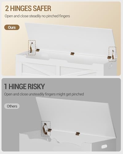 Hzuaneri 47.2" Wooden Storage Chest Extra Large | 59 Gal | White