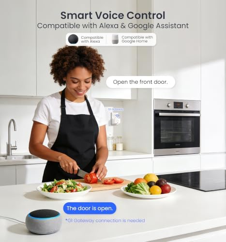 Veise VE017 Fingerprint Smart Door Lock with App Control, Satin Nickel