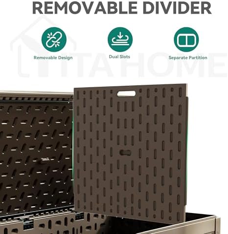 YITAHOME 320 Gallon Double-Wall Deck Box with Divider & Side Handles