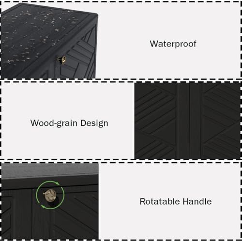 Mrosaa Storage Box Outdoor Caninet,Resin Indoor Storage Box Waterproof Outdoor Storage Cabinets for Patio/Garden/Backyard