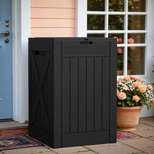 Greesum 52 Gallon Large Outdoor Package Delivery Box, Black
