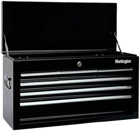 Workington Portable Metal Tool Chest with 6 Drawers, 24" 6-Drawer Tool Chest Cabinet with Ball Bearing Drawer Slides, Steel Tool Storage Box Organizer 4005 Black