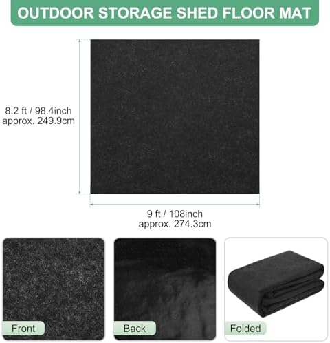 M METERXITY Outdoor Storage Shed Mat, 8.2x9 FT Waterproof Small Shed Flooring Mat for Patio Furniture Floor Protecting from Wear/Liquid/Dust/Oil, Non-Slip Carport Pad [Grey]