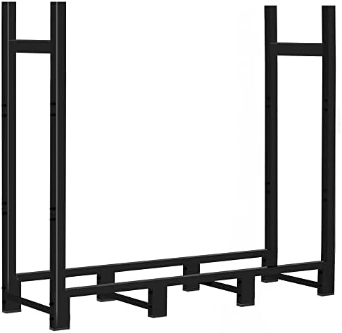 4ft Firewood Rack Outdoor Adjustable Heavy Duty Wood Rack Storage