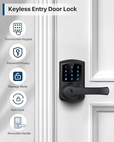 Keypad Keyless Entry Door Lock with Handle Smart Digital Deadbolts 4 Pack