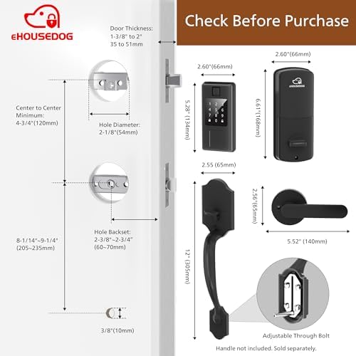 Smart Door Lock, Fingerprint Keyless Entry Deadbolt Lock with Keypad