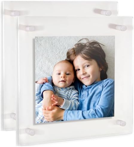 ArtToFrames 24x24 Inch Double Panel Floating Acrylic Picture Frame comes (2 Pack)