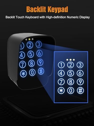 JUJIANG TKM-01 Touch Panel Wireless Gate Keypad with Outdoor Keypad Cover Digital Code Entry Access Control Keypad for Automatic Swing Sliding Gate Opener Garage Door Opener Remote Operator Accessory