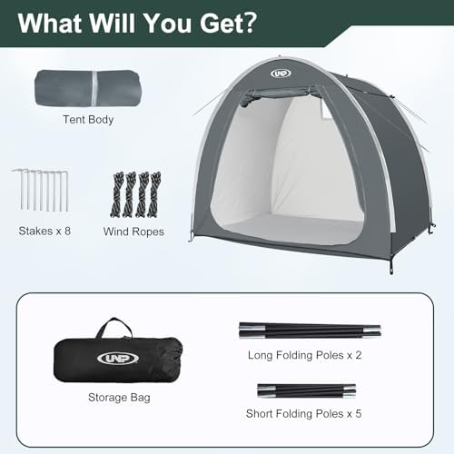 UNP Bike Storage Shed Tent, Waterproof Bike Storage Tent for 1/2/3/4 Bikes