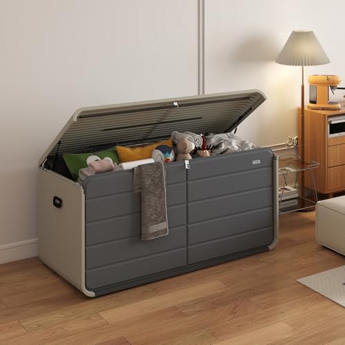 Domi 160 Gallon Resin Deck Box, outdoor waterproof storage box for patio