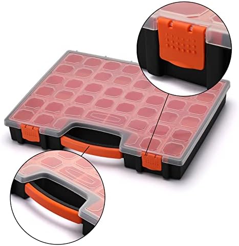 2PCS Multi-Purpose Toolbox, Professional Organizer with 22 Bin Compartments, Box Organizer for Hardware, Screws, Bolts, Nuts, Nails, Tools, Arts