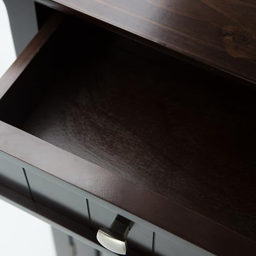 SIMPLIHOME Acadian 2-Seater Storage Bench and Cabinet Set in Brunette Brown