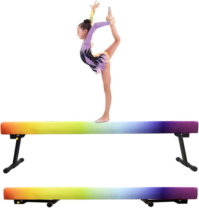 Adjustable&Foldable Gymnastics Balance Beam, 6FT/8ft High-Low Level Floor
