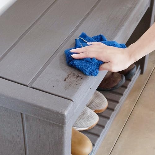 Step2 Lakewood Boot Bench, Functional Entryway Rack, Shoe Organizer Utility Bench, Garage & Mud Room Storage, Brown