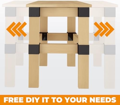 Workbench Brackets Kit 8 PCS, 3-Way Right Angle Corner Bracket for 2x4 Wood