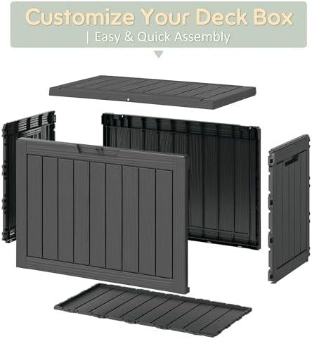 KAMABOKO 50 Gallon Outdoor Storage Box Waterproof Deck Box for Patio