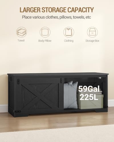 Hzuaneri 47" Storage Bench, Lift Top,225L/59Gal Storage Chest