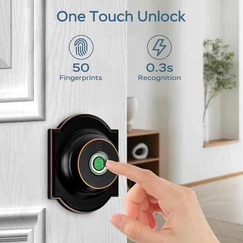 GeekTale Fingerprint Deadbolt with App, Smart Deadbolt Lock