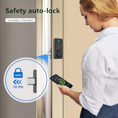 Smart Door Lock, Fingerprint Door Lock with Touchscreen Keypad