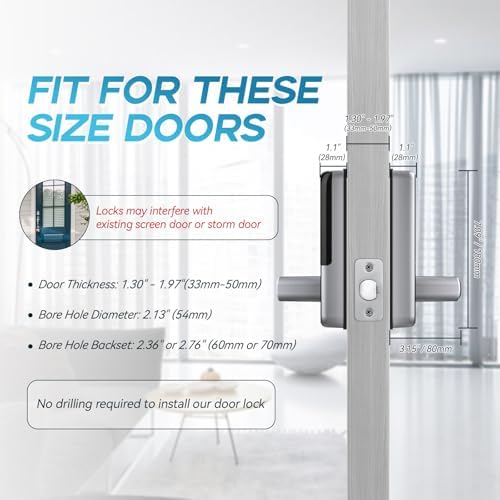 Smart Door Lock, OLUMAT Keyless Entry Door Lock Fingerprint Door Lock with Keypad Digital Lock with Handle for Home, Rental, Garage, Office and Hotel