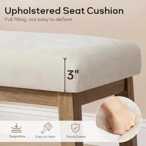 Zihanhome Entryway Shoe Bench, End of Bed Bench,Upholstered Bench(Beige)