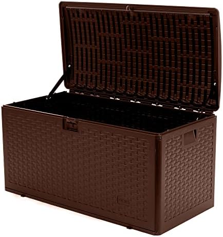 Plastic Development Group Outdoor Deck Box, Standard Close, Java, 73 Gal