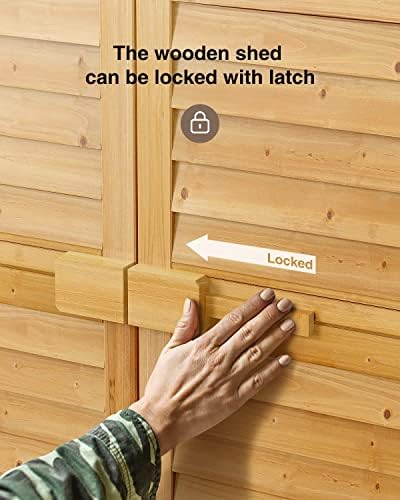 Bealife 63.2" Outdoor Storage Cabinet with Double Doors - Natural
