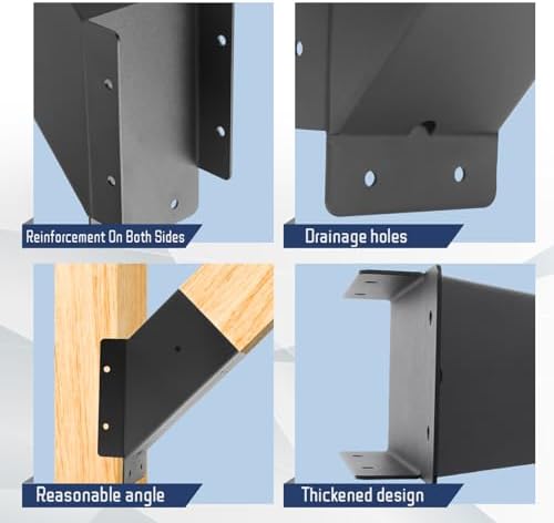 4 Pcs Pergola Bracket ,Reinforced 45-Degree Angle Pergolas Bracket,