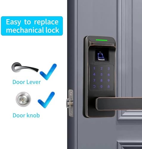 Fingerprint Door Lock, Heavy Duty Full APP Control Touchscreen Keypad