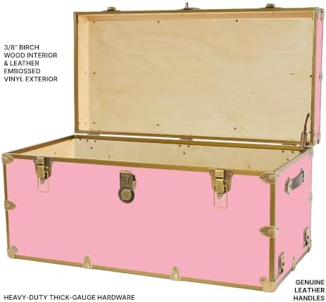 Rhino Classic XXL College Trunk, Storage Chest with Wheels, Antique Brass