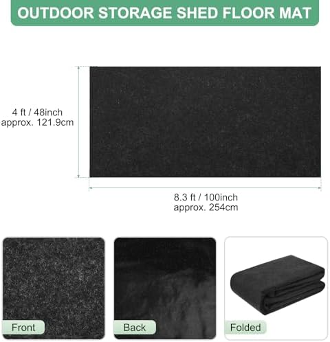 M METERXITY Outdoor Storage Shed Mat, 4x8.3 ft Shed Flooring Mat, Grey