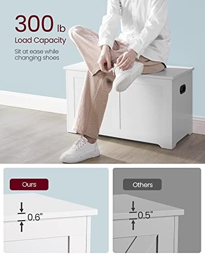 VASAGLE Storage Chest, 31.5 Inches Width Bench with 2 Safety Hinges