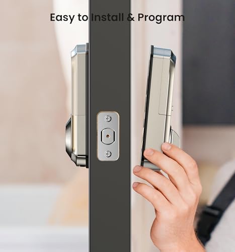 Veise VE017 Fingerprint Smart Door Lock with App Control, Satin Nickel