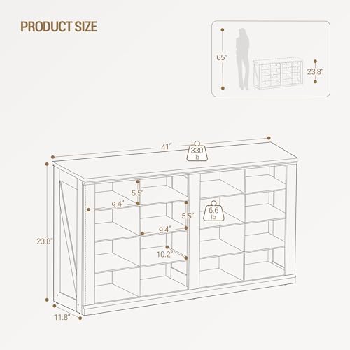 Hzuaneri Shoe Storage Bench, Wooden Entryway Shoe Benches with Cubby