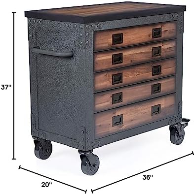 duramax 36 in rolling tool chest with wood, view 9