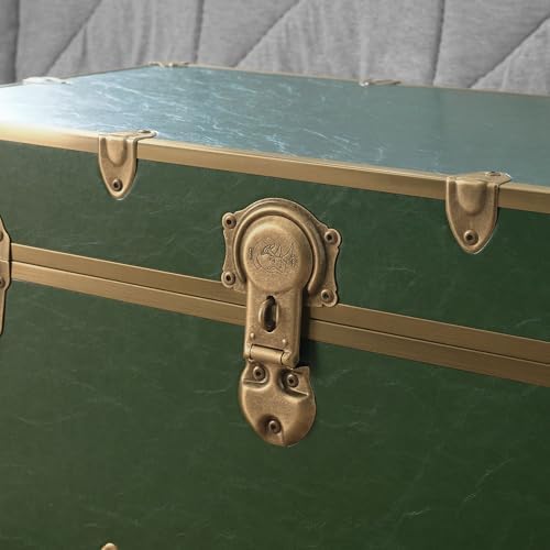 Rhino Classic XXL College Trunk, Storage Chest with Wheels, Antique Brass