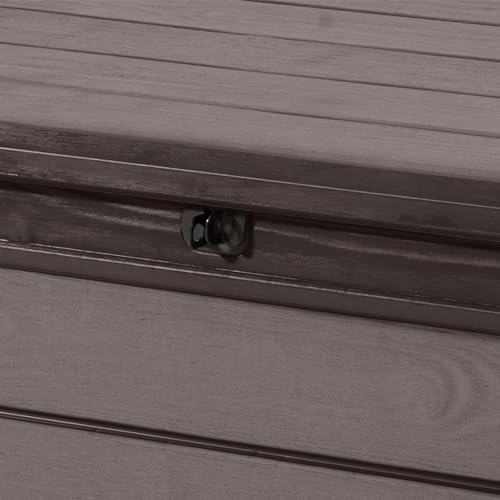 Keter Brushwood Outdoor Storage Deck Box,120 Gallon, Brown