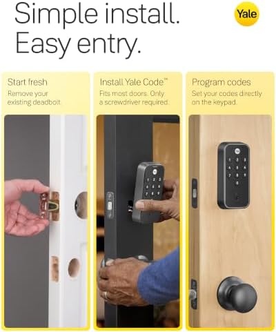 Yale Digital Keypad Deadbolt, Keyless Entry Door Lock, Satin Nickel