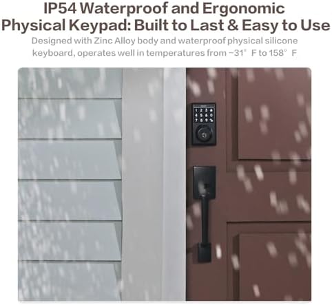 Keylynx 4-in-1 Smart Door Lock with APP Control, Fingerprint Door Locks with Keypad Deadbolt, Keyless Entry Door Lock with Auto-Locking, 16-Month Battery Life Deadbolt Lock, Easy Installation