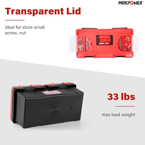 MAXPOWER 17 inch Tool Box, Small Plastic Toolbox with Handle