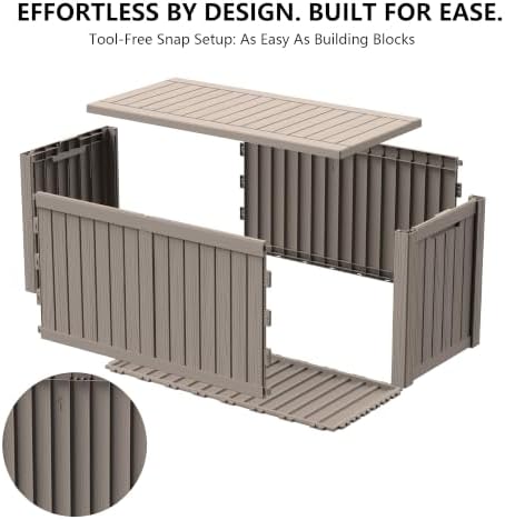 Outdoor Storage Box,180 Gallon Waterproof Deck Box [Upgraded 3.0]