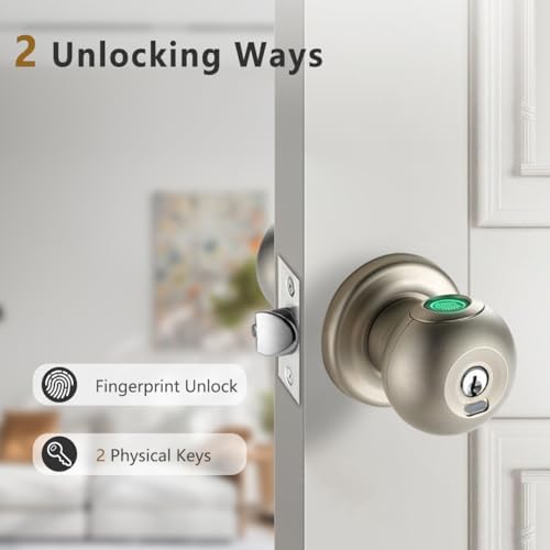 Buoan Biometric Fingerprint Door Lock, Smart Fingerprint Door Knob
