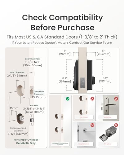 DESLOC C100 Keyless Entry Door Lock with Visual Display, Auto Lock