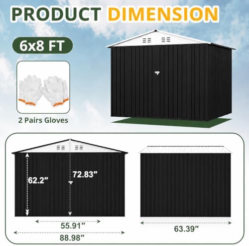 Polar Aurora 6x8 FT Outdoor Storage Shed