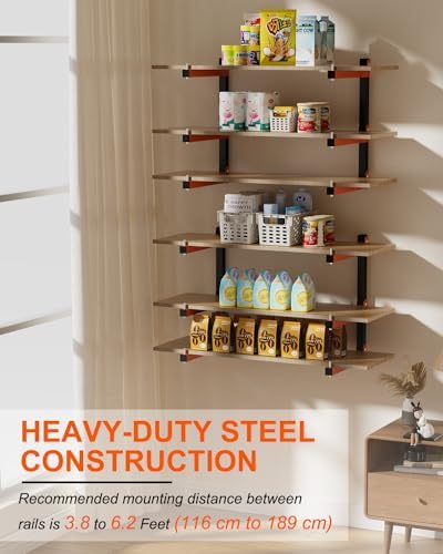 Lumber Storage Rack, Heavy Duty 6 Pack Wall-Mounted Lumber Rack, 1080 lb