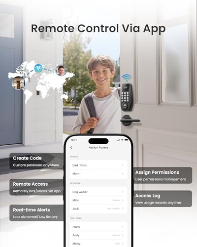 DESLOC C100 Plus Smart Lock with 2 Lever Handles, Built-in WiFi